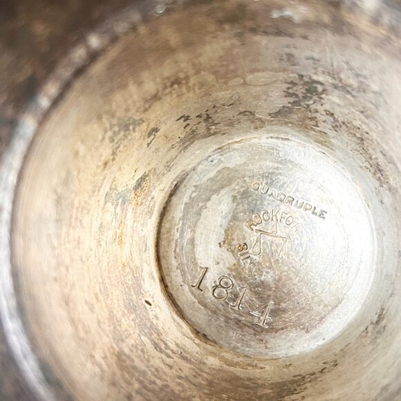 Vintage Pedastal Bride Basket Silver Tray with etching - Picture 2 of 9